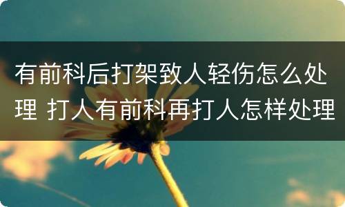 有前科后打架致人轻伤怎么处理 打人有前科再打人怎样处理