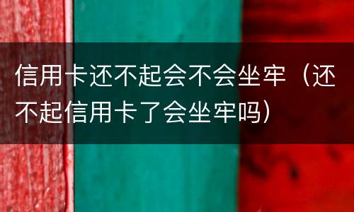 信用卡还不起会不会坐牢（还不起信用卡了会坐牢吗）