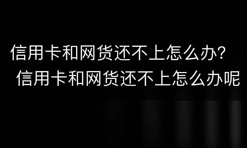 信用卡和网货还不上怎么办？ 信用卡和网货还不上怎么办呢