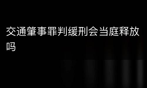 交通肇事罪判缓刑会当庭释放吗