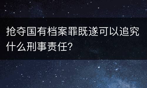 抢夺国有档案罪既遂可以追究什么刑事责任？