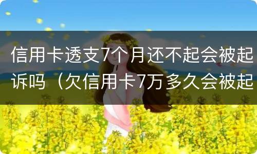 信用卡透支7个月还不起会被起诉吗（欠信用卡7万多久会被起诉）