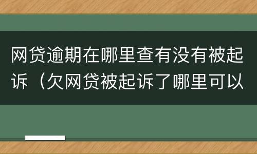 网贷逾期在哪里查有没有被起诉（欠网贷被起诉了哪里可以查到）