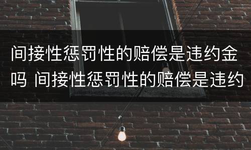 间接性惩罚性的赔偿是违约金吗 间接性惩罚性的赔偿是违约金吗为什么