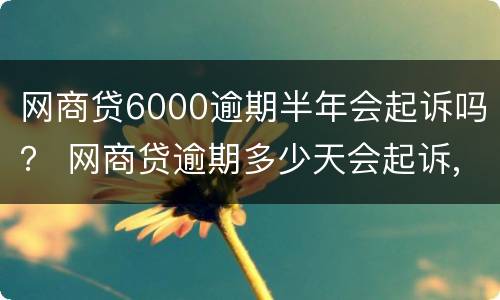 网商贷6000逾期半年会起诉吗？ 网商贷逾期多少天会起诉,我已经还了2000多
