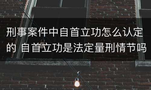 刑事案件中自首立功怎么认定的 自首立功是法定量刑情节吗