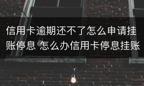 信用卡逾期还不了怎么申请挂账停息 怎么办信用卡停息挂账