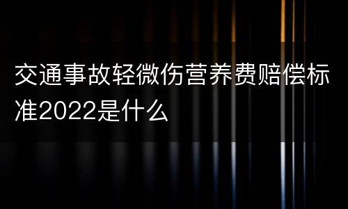交通事故轻微伤营养费赔偿标准2022是什么