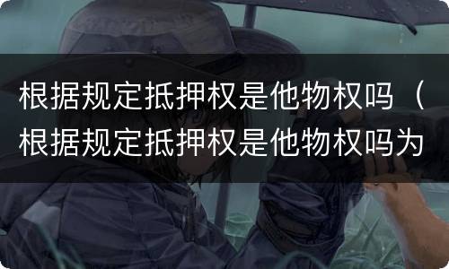 根据规定抵押权是他物权吗（根据规定抵押权是他物权吗为什么）