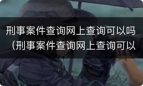 刑事案件查询网上查询可以吗（刑事案件查询网上查询可以吗知乎）