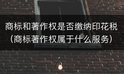 商标和著作权是否缴纳印花税（商标著作权属于什么服务）