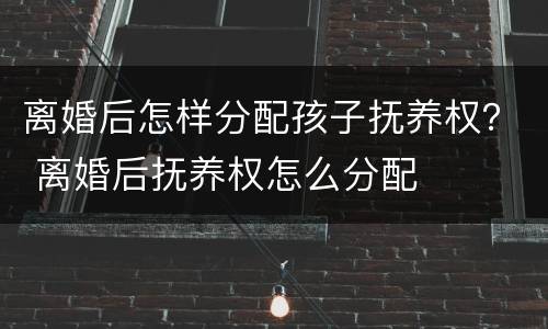 离婚后怎样分配孩子抚养权？ 离婚后抚养权怎么分配