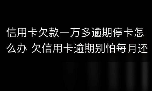 信用卡欠款一万多逾期停卡怎么办 欠信用卡逾期别怕每月还一千