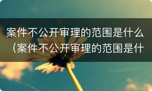 案件不公开审理的范围是什么（案件不公开审理的范围是什么规定）