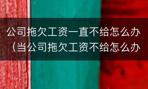 公司拖欠工资一直不给怎么办（当公司拖欠工资不给怎么办）