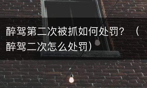 醉驾第二次被抓如何处罚？（醉驾二次怎么处罚）