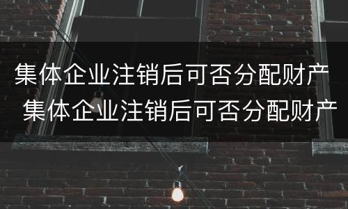 集体企业注销后可否分配财产 集体企业注销后可否分配财产呢