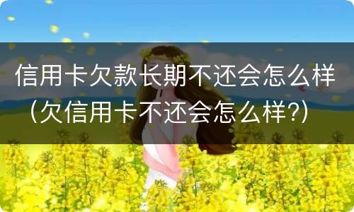 信用卡欠款长期不还会怎么样（欠信用卡不还会怎么样?）