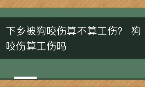 下乡被狗咬伤算不算工伤？ 狗咬伤算工伤吗