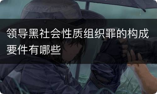 领导黑社会性质组织罪的构成要件有哪些