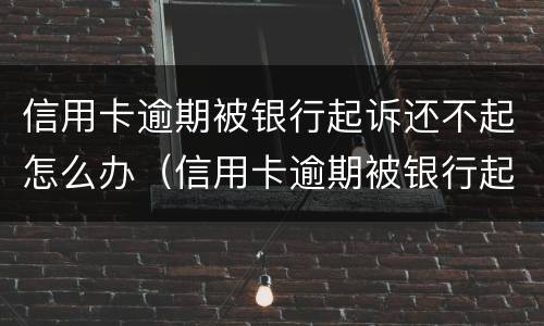 信用卡逾期被银行起诉还不起怎么办（信用卡逾期被银行起诉还不起怎么办呢）