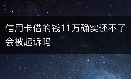 信用卡借的钱11万确实还不了会被起诉吗