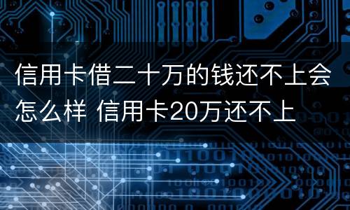 信用卡借二十万的钱还不上会怎么样 信用卡20万还不上