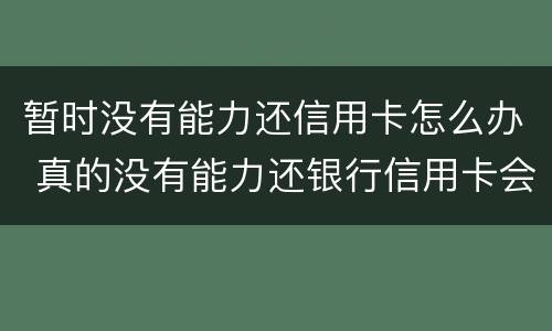 暂时没有能力还信用卡怎么办 真的没有能力还银行信用卡会怎么办