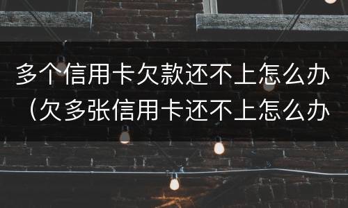 多个信用卡欠款还不上怎么办（欠多张信用卡还不上怎么办）