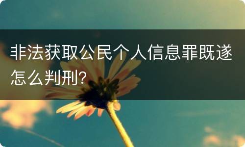 非法获取公民个人信息罪既遂怎么判刑？