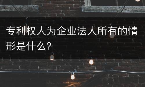 专利权人为企业法人所有的情形是什么？