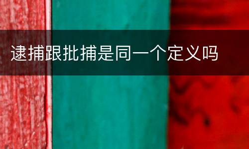 逮捕跟批捕是同一个定义吗