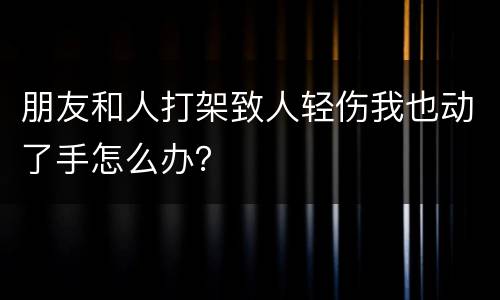 朋友和人打架致人轻伤我也动了手怎么办？