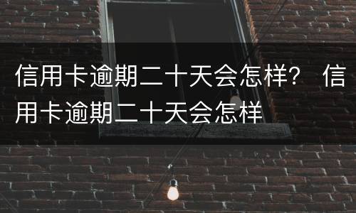 信用卡逾期二十天会怎样？ 信用卡逾期二十天会怎样