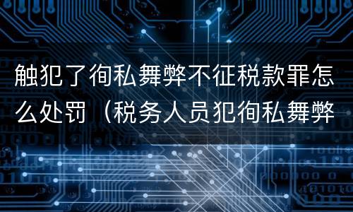 触犯了徇私舞弊不征税款罪怎么处罚（税务人员犯徇私舞弊不征少征税款罪最高刑罚为）
