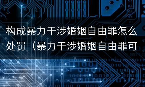 构成暴力干涉婚姻自由罪怎么处罚（暴力干涉婚姻自由罪可以刑事和解吗）