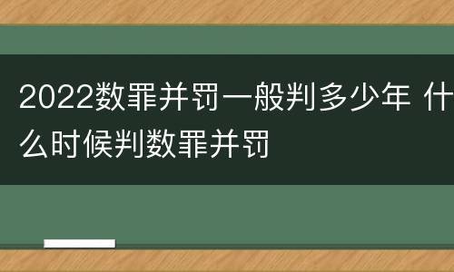 2022数罪并罚一般判多少年 什么时候判数罪并罚