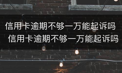 信用卡逾期不够一万能起诉吗 信用卡逾期不够一万能起诉吗