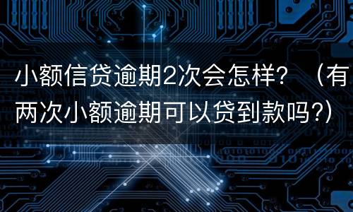 小额信贷逾期2次会怎样？（有两次小额逾期可以贷到款吗?）