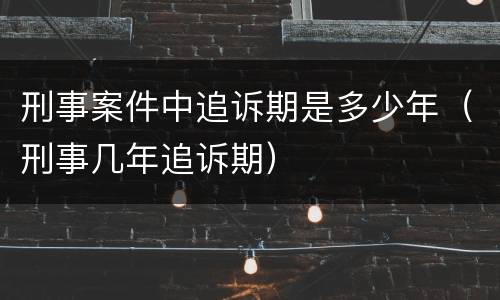 刑事案件中追诉期是多少年（刑事几年追诉期）