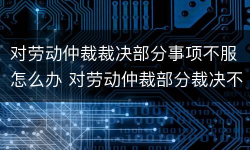 对劳动仲裁裁决部分事项不服怎么办 对劳动仲裁部分裁决不服的怎么办