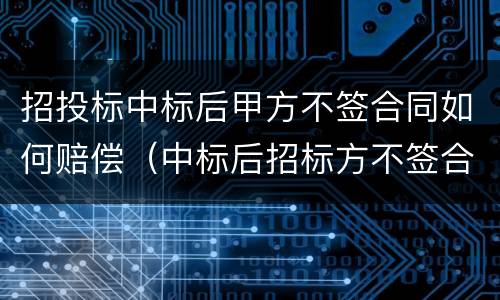 招投标中标后甲方不签合同如何赔偿（中标后招标方不签合同如何处理）