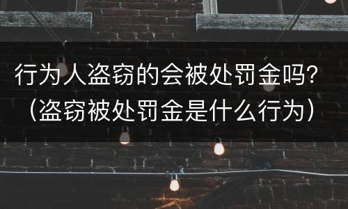 行为人盗窃的会被处罚金吗？（盗窃被处罚金是什么行为）