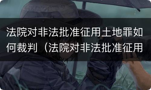 法院对非法批准征用土地罪如何裁判（法院对非法批准征用土地罪如何裁判执行）