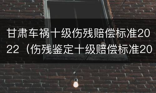 甘肃车祸十级伤残赔偿标准2022（伤残鉴定十级赔偿标准2020甘肃省）