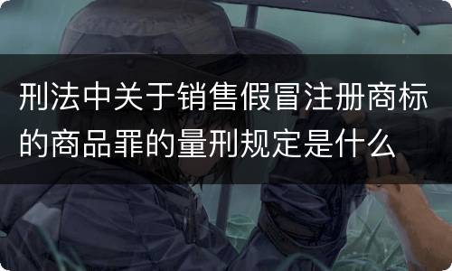刑法中关于销售假冒注册商标的商品罪的量刑规定是什么