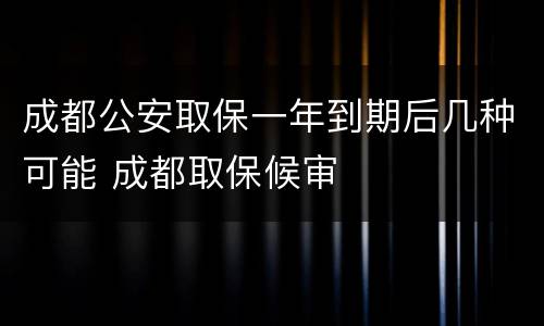 成都公安取保一年到期后几种可能 成都取保候审