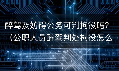 醉驾及妨碍公务可判拘役吗？（公职人员醉驾判处拘役怎么处理）