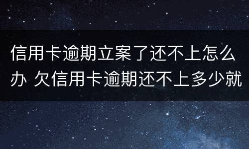 信用卡逾期立案了还不上怎么办 欠信用卡逾期还不上多少就可以起诉了