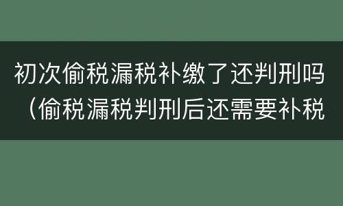 初次偷税漏税补缴了还判刑吗（偷税漏税判刑后还需要补税吗?）
